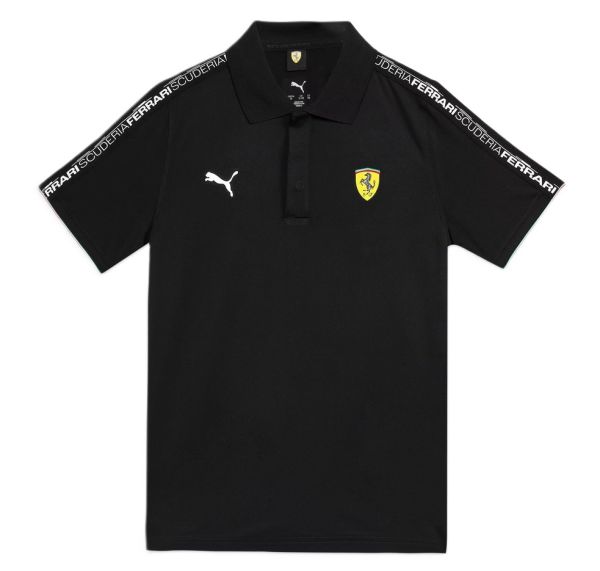 Polo Ufficiale Puma Scuderia Ferrari Race Bambino – Nero con Dettagli Scudetto
