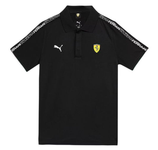 Polo Ufficiale Puma Scuderia Ferrari Race Bambino – Nero con Dettagli Scudetto