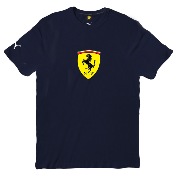T-Shirt Ufficiale Puma Scuderia Ferrari Race Big Shield – Blu Notte