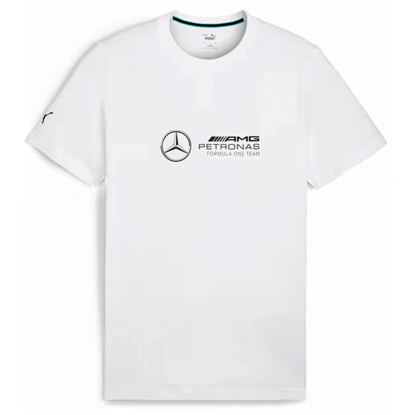 T-Shirt Ufficiale Puma Mercedes-AMG PETRONAS F1 Team – Bianco Essenziale