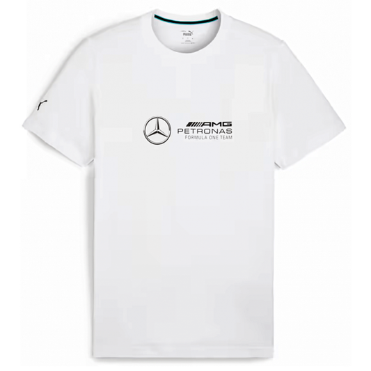 T-Shirt Ufficiale Puma Mercedes-AMG PETRONAS F1 Team – Bianco Essenziale